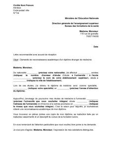 Lettre De Motivation Pour Diplome Universitaire Medecine