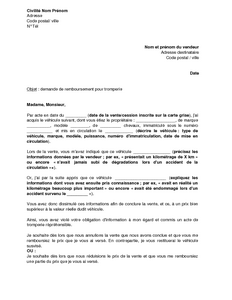 Lettre reclamation constructeur automobile