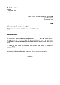 Lettre de démission remise en main propre avec réduction de préavis