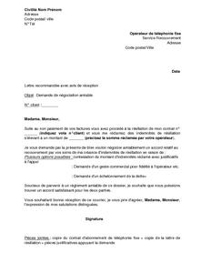 Exemple gratuit de Lettre négociation amiable indemnité 