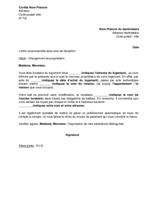 changement lettre courrier exemple proprietaire notification locataire logement gerant apercu impots documentissime bancaires coordonnees rqth