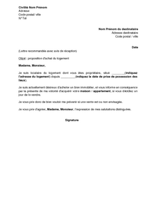 Lettre Proposition Achat Logement