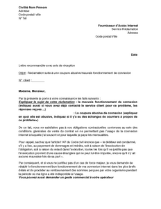 Modèle Lettre De Réclamation à Un Fournisseur