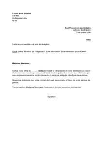 Exemple De Lettre De Demission Pour Raison Personnelle