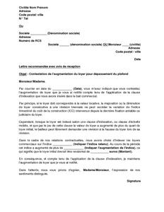 Lettre augmentation loyer