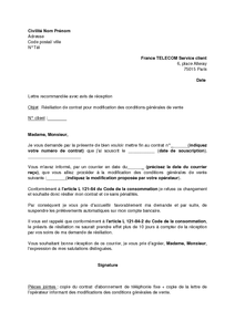 Lettre De Resiliation De L Abonnement Telephonie Fixe France Telecom Pour Modification Des Conditions Generales De Vente Modele De Lettre Gratuit Exemple De Lettre Type Documentissime Personnalisez et envoyez une lettre de résiliation en recommandé, directement en ligne, sans vous déplacer. lettre de resiliation de l abonnement