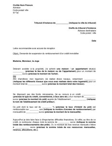 Modele De Lettre De Demande De Credit