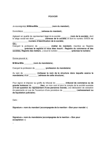 Lettre de procuration bancaire modèle Lettre de procuration bancaire modèle