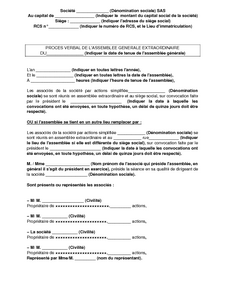 Modèle pv age transformation sarl en sas