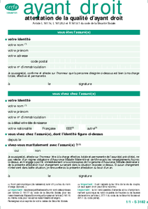 Cerfa N 10548 01 Attestation De La Qualite D Ayant Droit