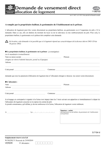 CERFA N°11362-03 - Demande de versement direct (allocation 