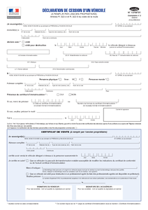 Déclaration de cession d