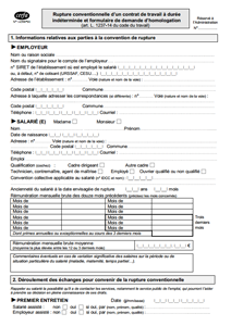 CERFA N°14598-01 - Rupture conventionnelle d'un contrat de 